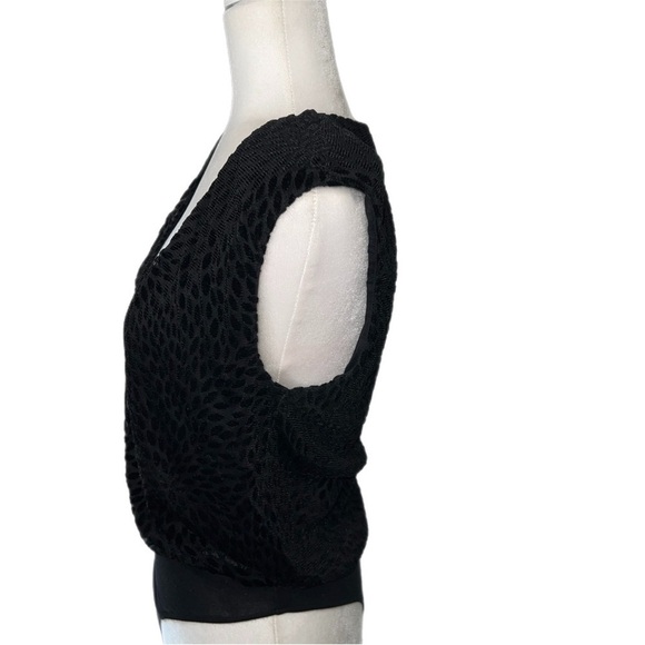 Ramy Brook Regina Velvet Animal Print Bodysuit Shoulder Pads V Neck $275 S - Picture 2 of 13